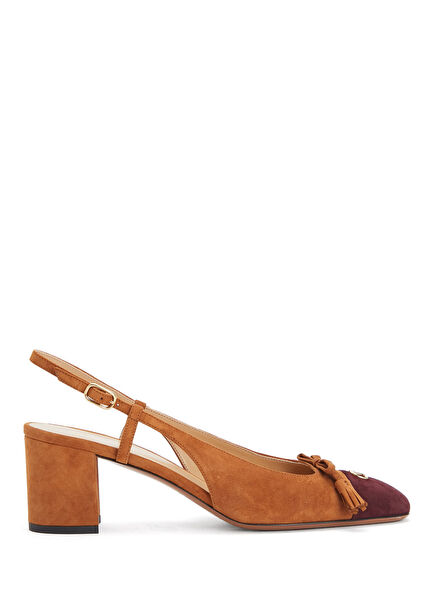 VLogo Tan Suede Heels