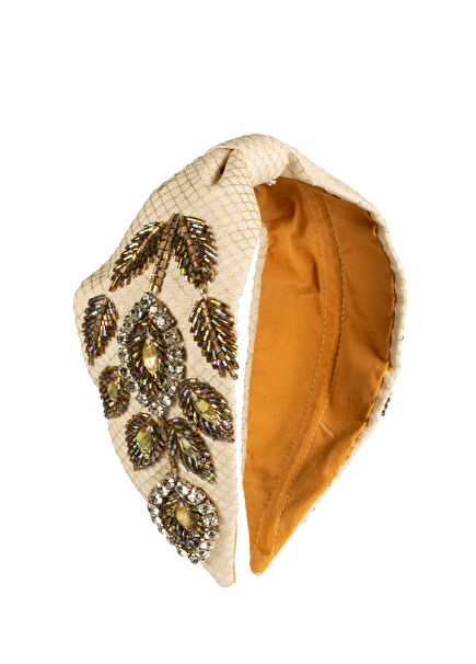 Elsie Dark Stone and Bead Embroidered Women's Crown