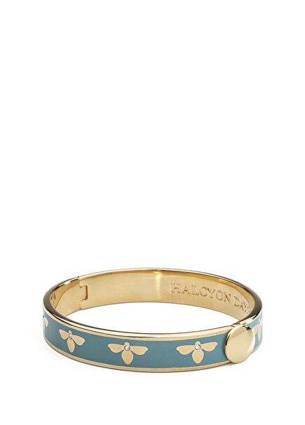 Bee Turquoise Gold 18 Ayar Altın Kaplama Kadın Bileklik