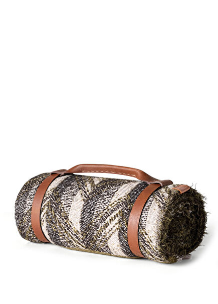 Alpaca Waylla Throw Haki Yün Tek Kişilik Battaniye 130 x 170 cm