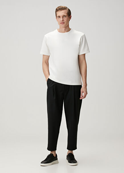 Black Waist Corded Pants