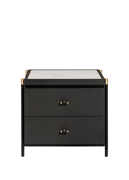 Dune II Black Oak Bedside Table