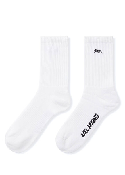 White Logo Embroidered Men's Socks