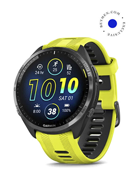 Forerunner 965 Karbon Gri DLC Titanyum 47mm Sarı Siyah Akıllı Saat