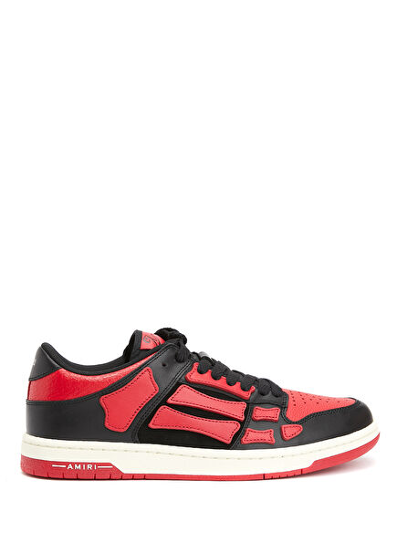 Red Black Men's Leather Sneakers