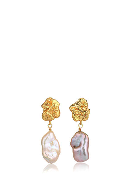 The Pearl Drops Women's Gold-Plated Earrings