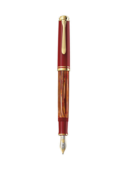 Souverän® M600 Tortoiseshell Red F Tip Fountain Pen