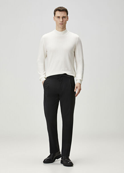 Black Waist Corded Pants