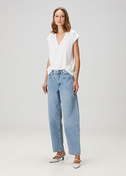 Low Slung Barrel Mavi Jean Pantolon