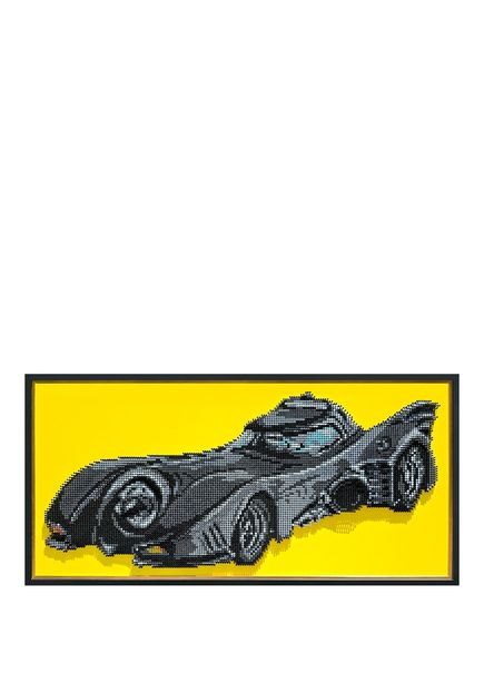 P.j. Ahşap Üzerine Akrilik Boyanmış 8421 Adet Vidalı Batmobile-1989 Resim 87 x 189 cm