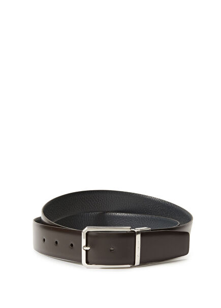 Dark Brown Men's Leather Belt