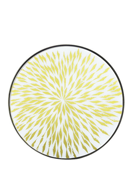 Floral Patterned Glass Round Tray