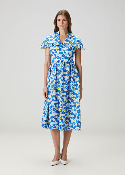 Lolita Blue Floral Midi Dress