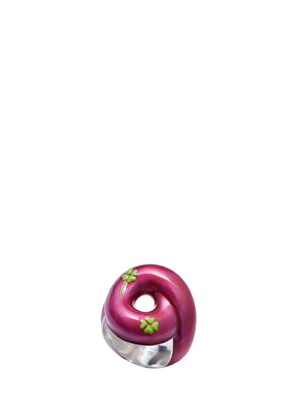 Tarallo Dark Pink Women's Silver Ring