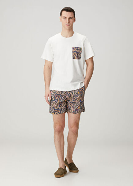 Olbia Mavi Etnik Desenli Şort