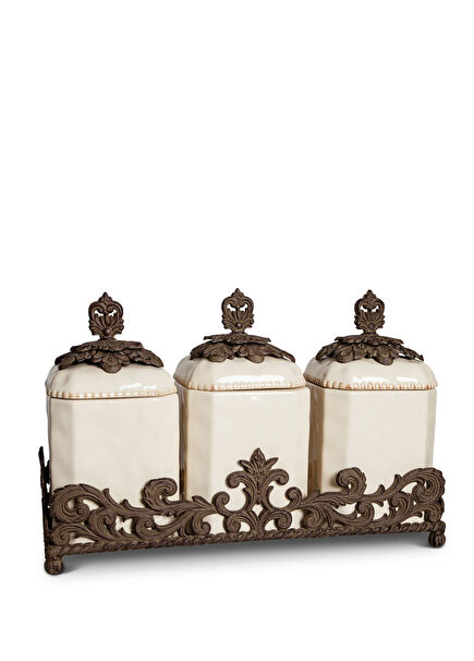 Provencial Seramik 3'lü Kavanoz