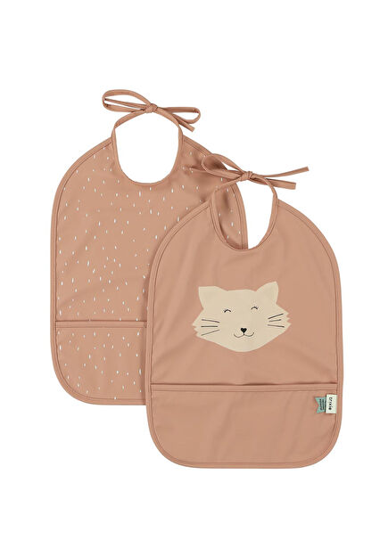 Mrs.Cat Pink Liquid Proof 2-Piece Bib Set