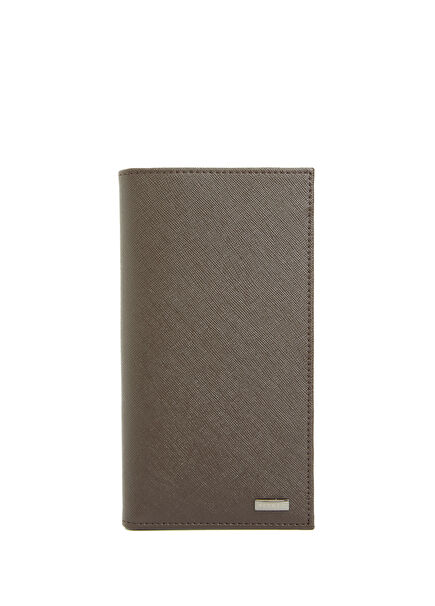 Saffiano Kahverengi Erkek Seyahat Cüzdanı