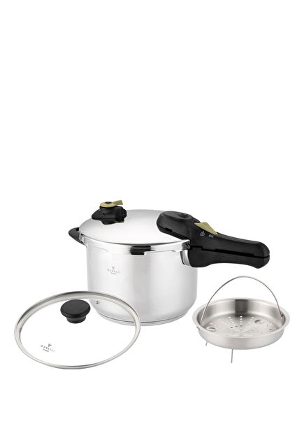 Retro Steel Pressure Cooker 6 Liters