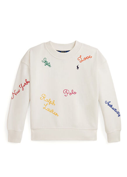 White Logo Girls Sweatshirt