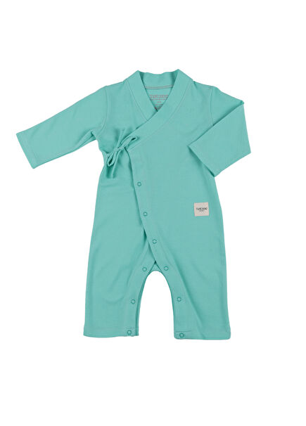 Mint Green Long Unisex Baby Kimono Jumpsuit