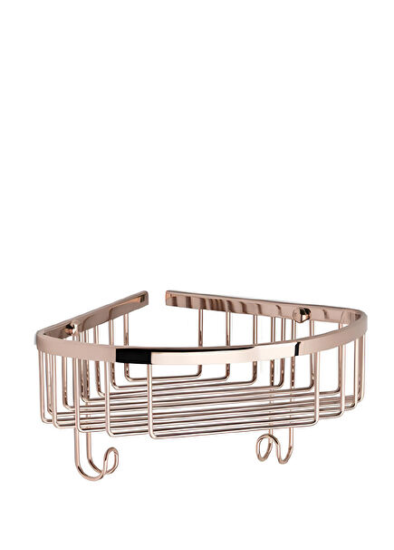 Rose Gold Köşe Tekli Duş Rafı
