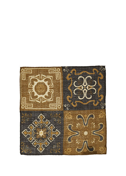 Geometric Patterned Wool Bag Handkerchief