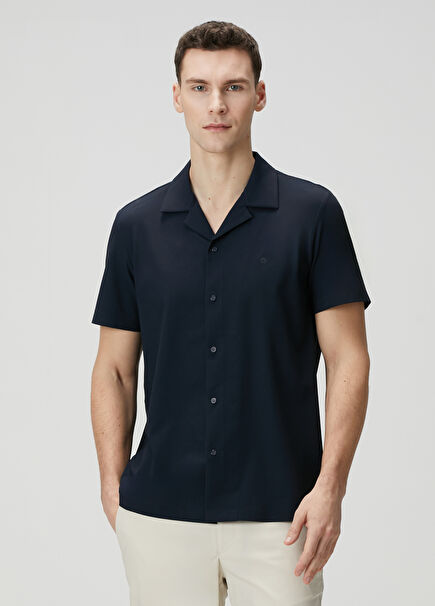 Mentalist Navy Blue Short Sleeve Knit Shirt