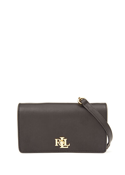 Siyah Logo Detaylı Kadın Deri Cüzdan