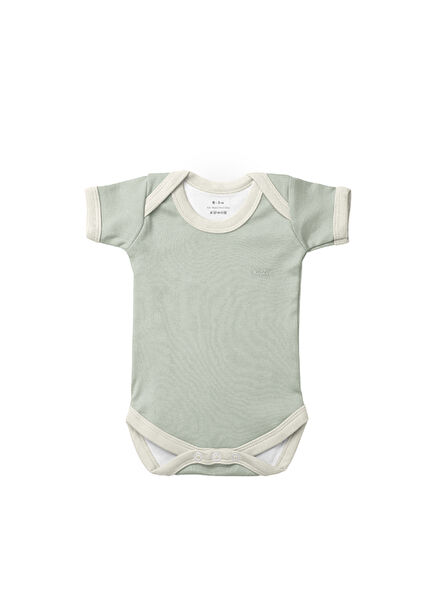 Sage Mint Çıtçıtlı Kısa Kollu Unisex Bebek Body