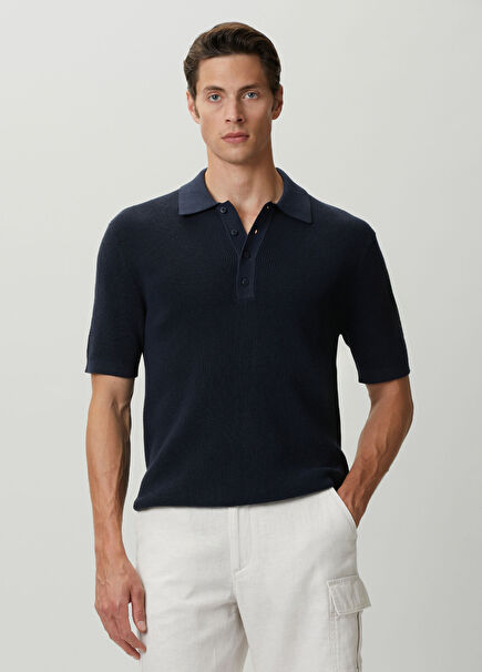 Navy Blue Polo Knitwear