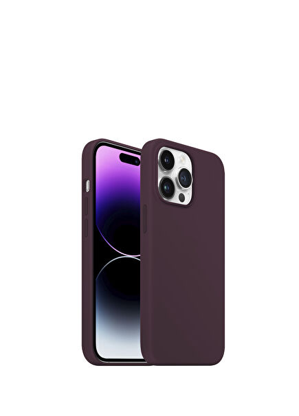 iPhone 14 Pro Max Rubber Fit Wine Red Case