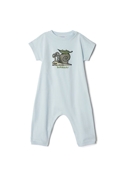Jensen Snail Blue Cotton Playsuit Unisex Kids Jumpsuit