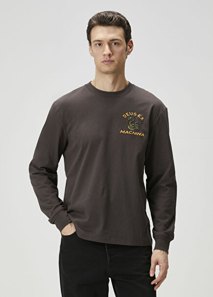 Danger Noodle Antrasit Uzun Kollu T-shirt