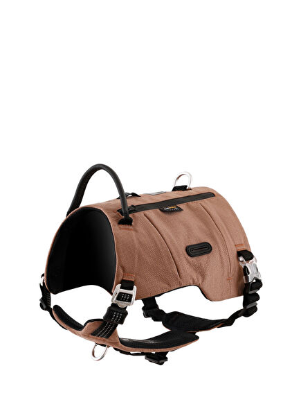 Cordura Kahverengi Kumaşlı Cepli Köpek Göğüs Tasması