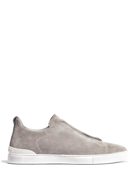 Açık Gri Erkek Deri Sneaker