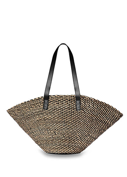Sophia Raffia Black Tote Kadın El Çantası