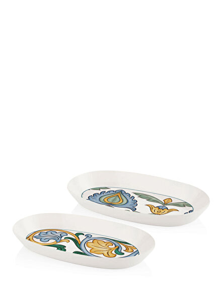 Limoncello Gri Seramik Oval 2'li Servis Seti