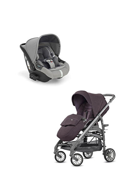 Trilogy Satin Tek El Katlanan Bebek Arabası + Darwin Recline Yatabilen Ana Kucağı Seti