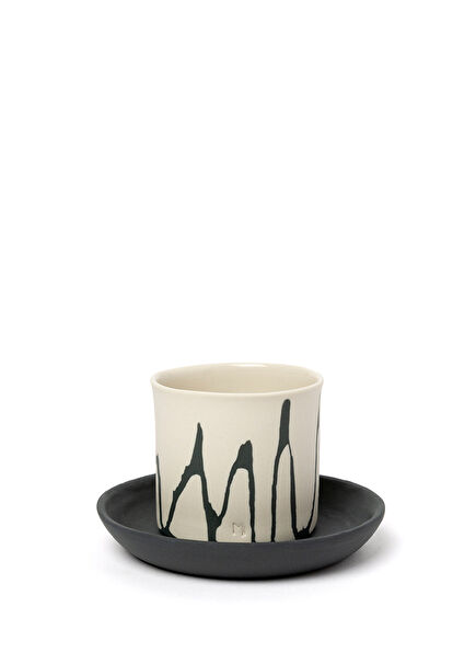 Noir Porcelain Espresso Cup and Saucer