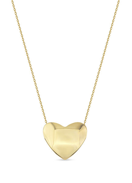 Kalp Que 14 Ayar Altın Kadın Kolye