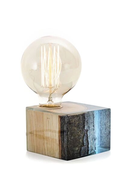 Mavi Epoksi Masa Lambası