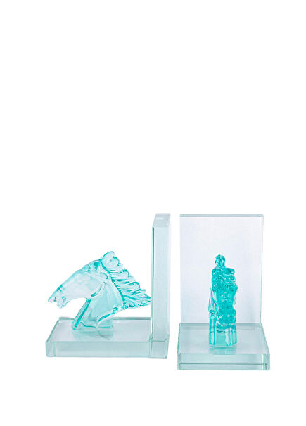 Blue Glass Horse Book Holder