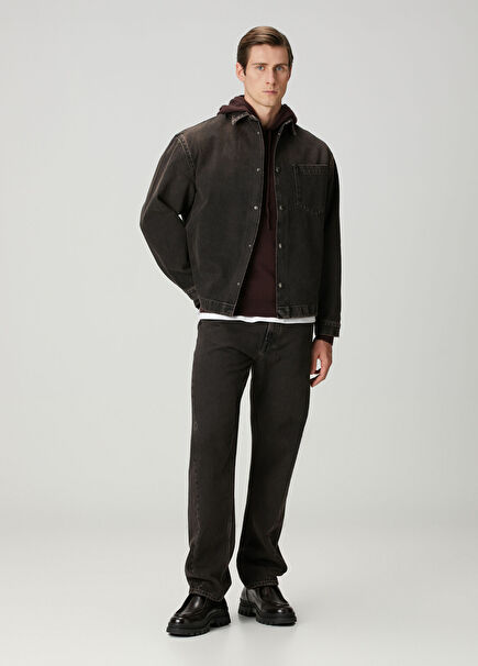 Twisted Modern Straight Kahverengi Jean Pantolon