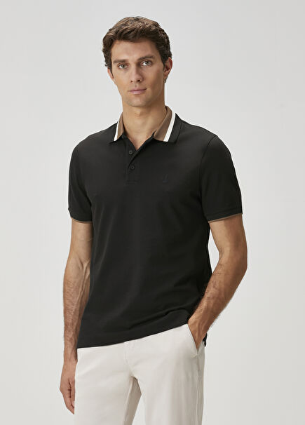 Comfort Fit Siyah Polo T-shirt