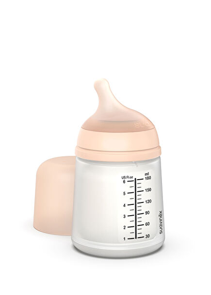 Pembe 0+ Ay Anti-Kolik Silikon Ekstra Yavaş Akışlı Biberon 180 ml
