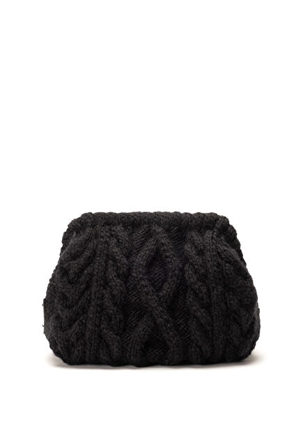Cute Siyah Kadın Yün Çanta
