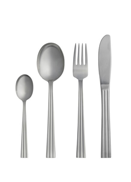 Thebe Gümüş 18/8 Paslanmaz Çelik 16 Parça Çatal Bıçak Kaşık Takımı  