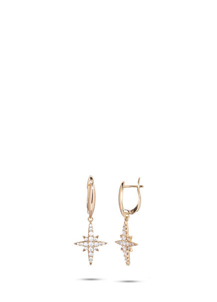 Nola Zircon Stone Gold Plated Women's Brass Earrings