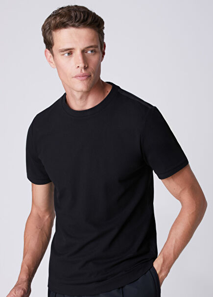 Basic Fit Black Pique T-Shirt